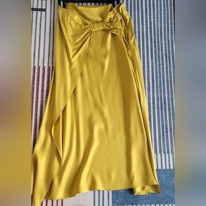 Ted Baker Yellow Satin-Look Skirt